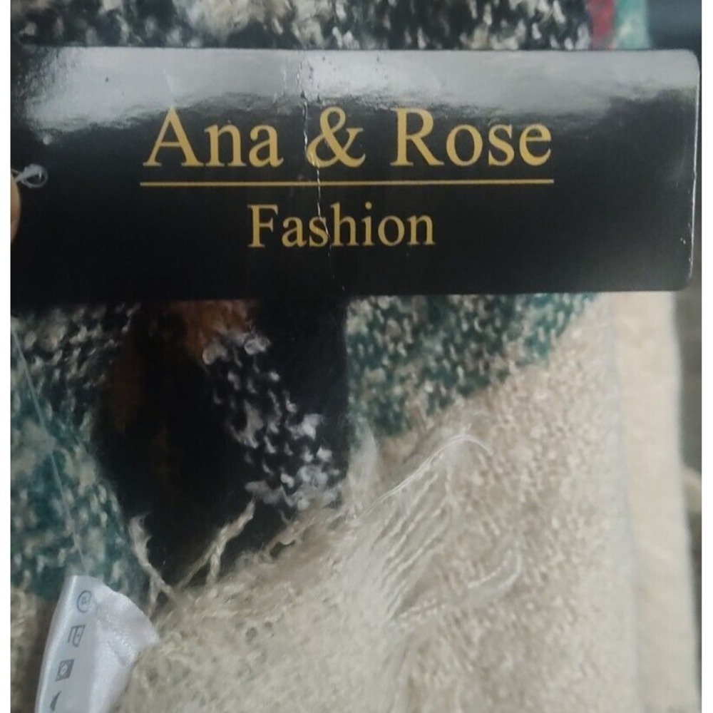 NEW Ana & Rose Red &Black‎ Poncho One Size Turtleneck - Picture 8 of 8